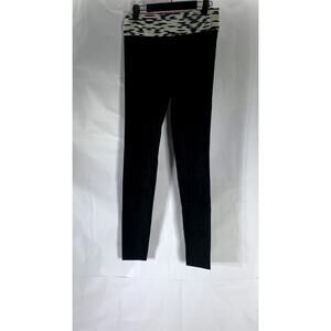 PINK By Victoria Secret Women's Black-White Banded Waist Pull-On Leggings SZ S